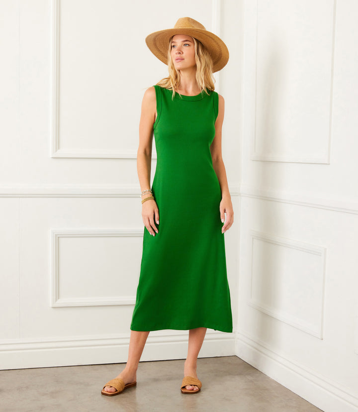 Sleeveless Ribbed Column Dress