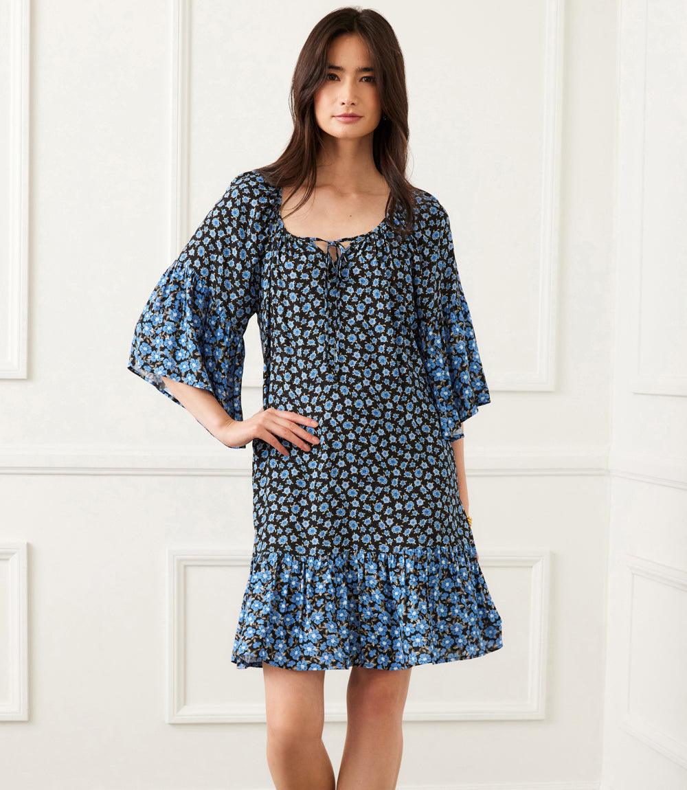 Contrast Ruffle Hem Dress