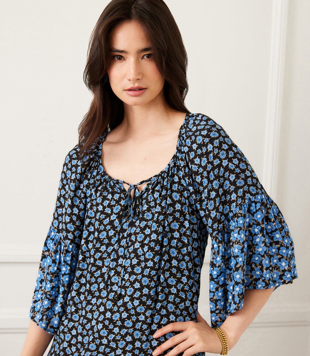 Contrast Ruffle Hem Dress