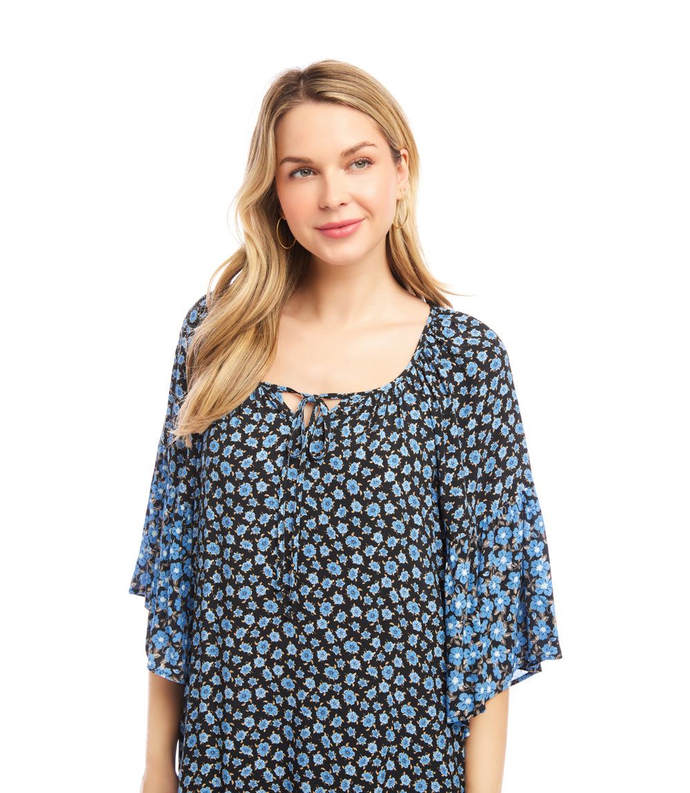 Contrast Ruffle Hem Dress