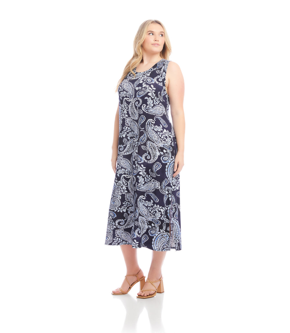 Plus Size Sleeveless Midi Dress