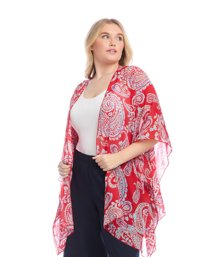 Plus Size Open Front Jacket