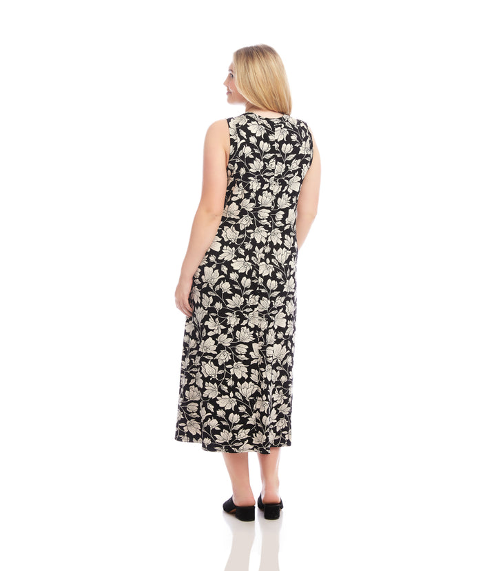 Plus Size Sleeveless V-Neck Midi Dress