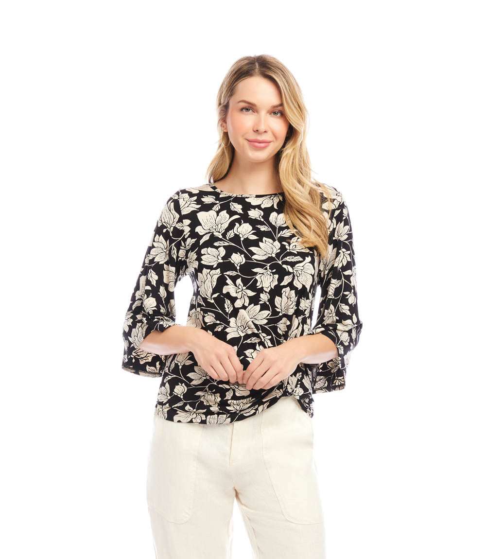 Petite Size Flare Sleeve Pick-Up Top