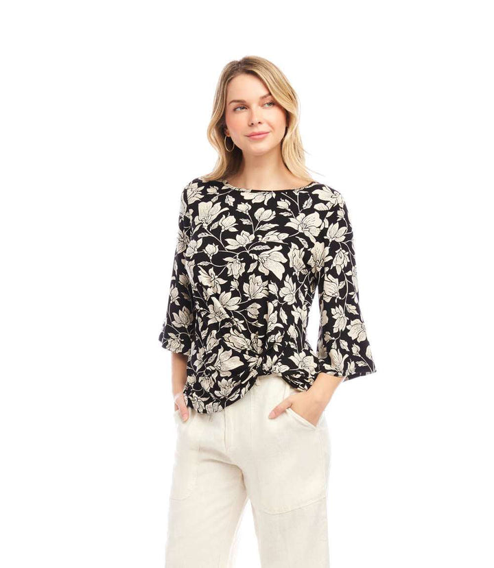 Petite Size Flare Sleeve Pick-Up Top