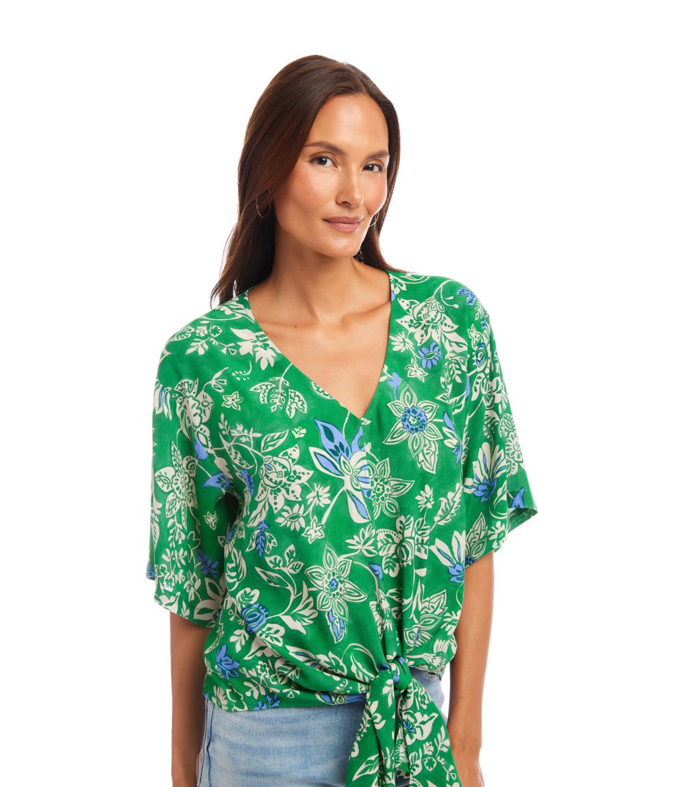 Short Sleeve Tie-Front Top