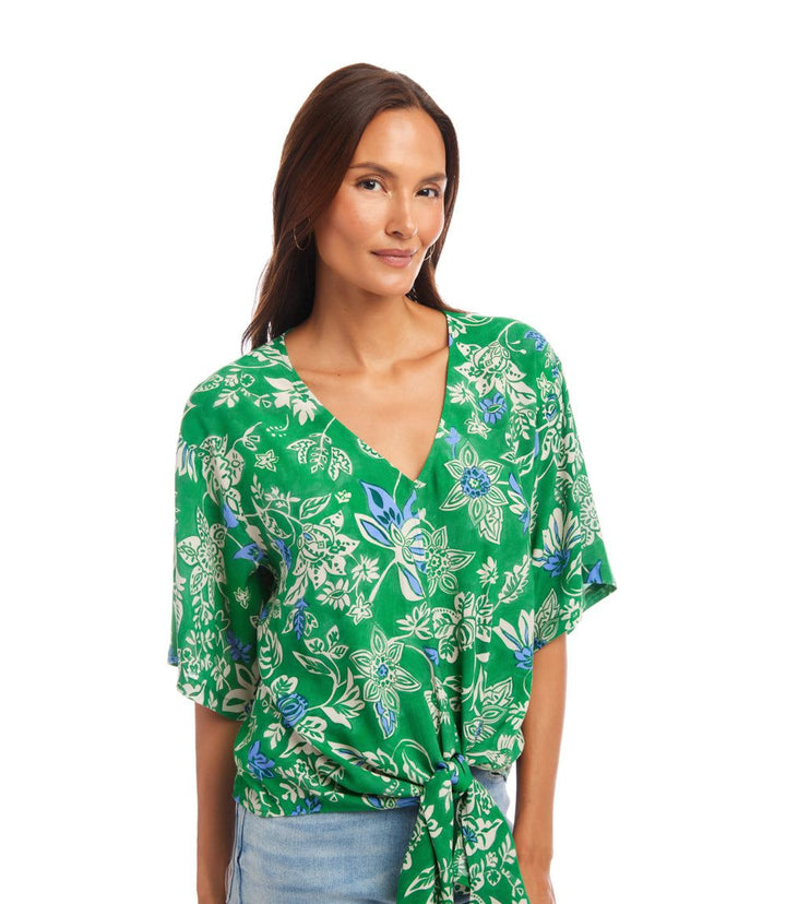 Short Sleeve Tie-Front Top