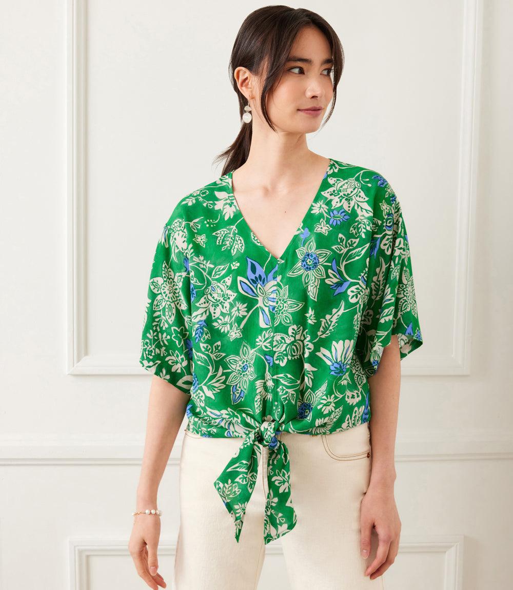 Short Sleeve Tie-Front Top