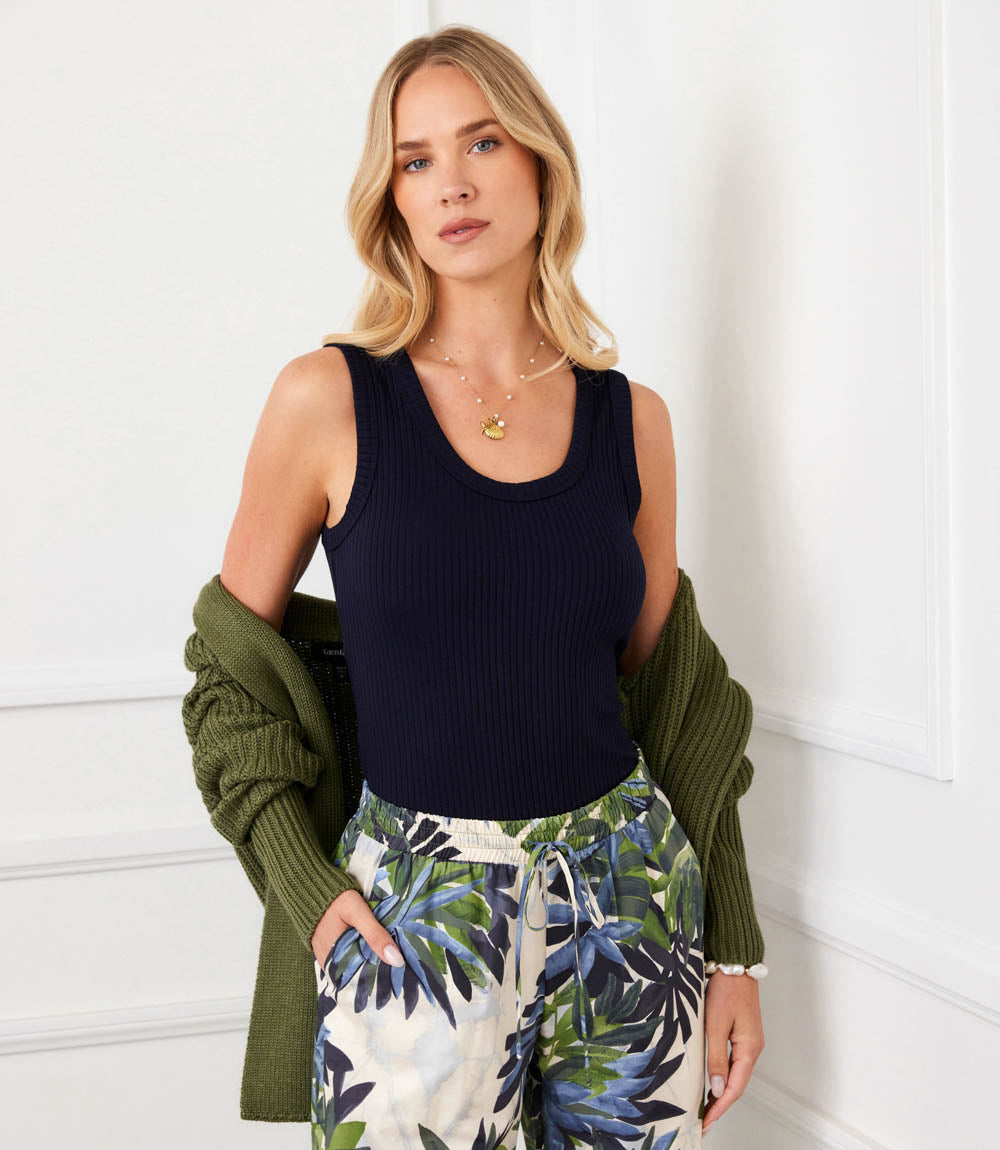 Ribbed Scoop Neck Tank – Karen Kane
