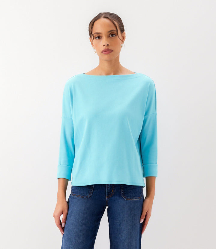 Ribbed Boatneck Top