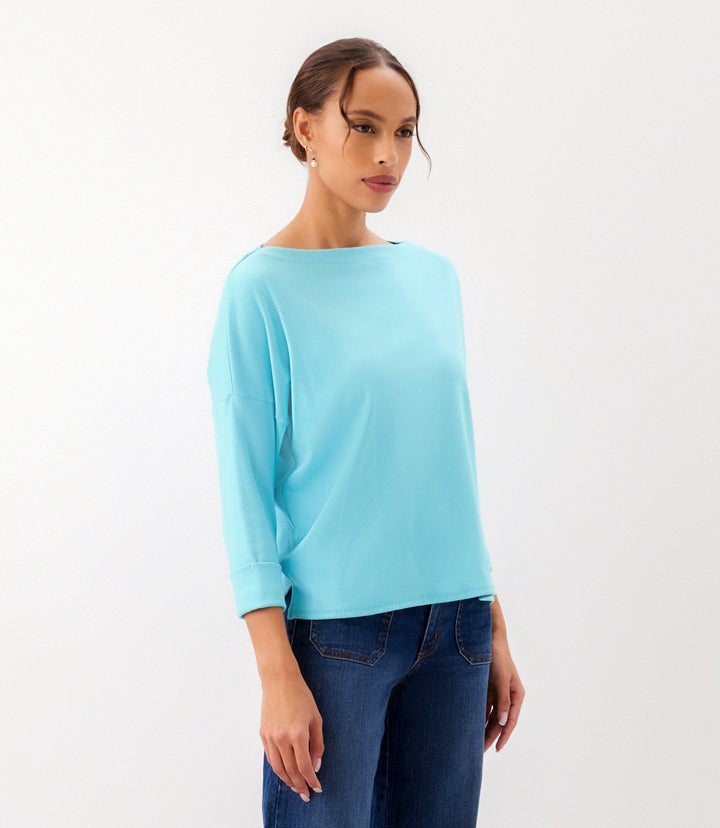 Ribbed Boatneck Top