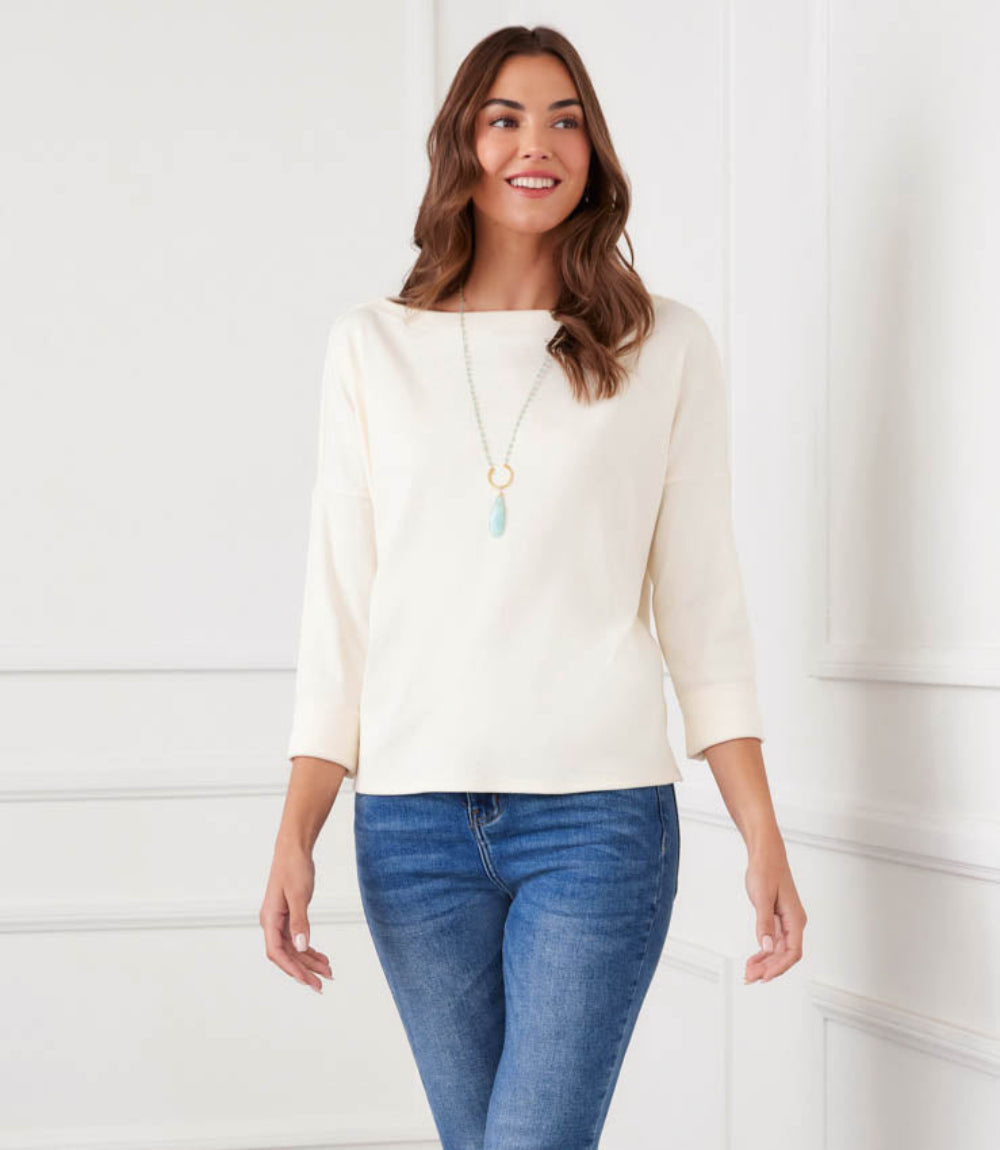 Ribbed Boatneck Top