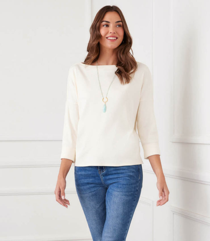 Ribbed Boatneck Top