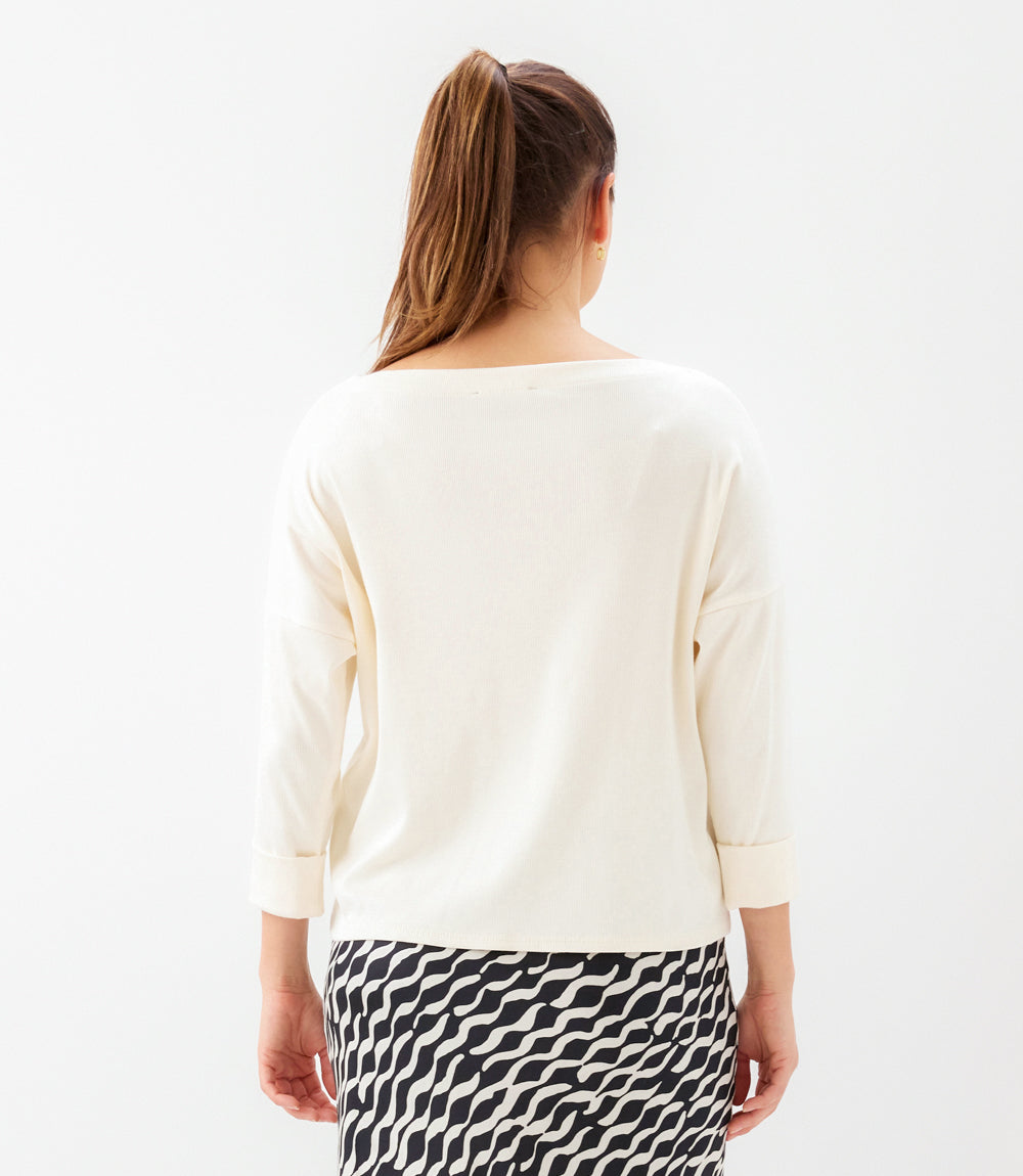 Ribbed Boatneck Top