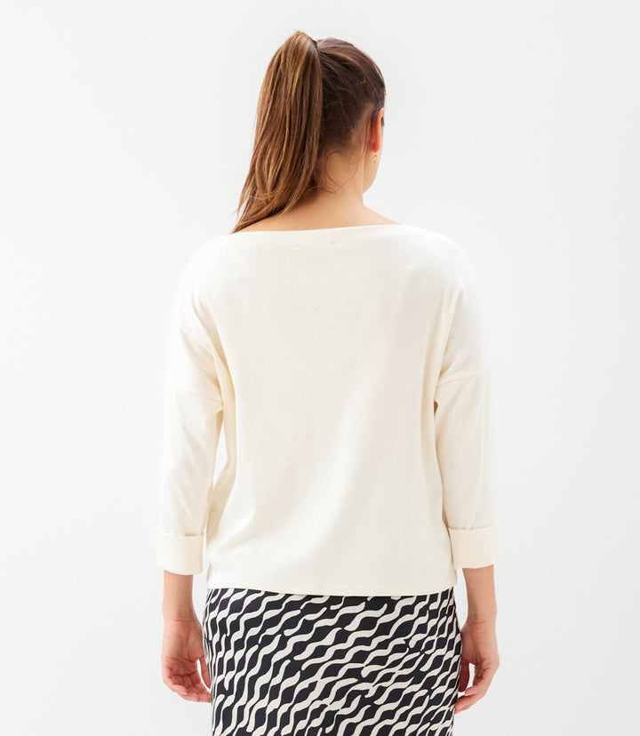 Ribbed Boatneck Top