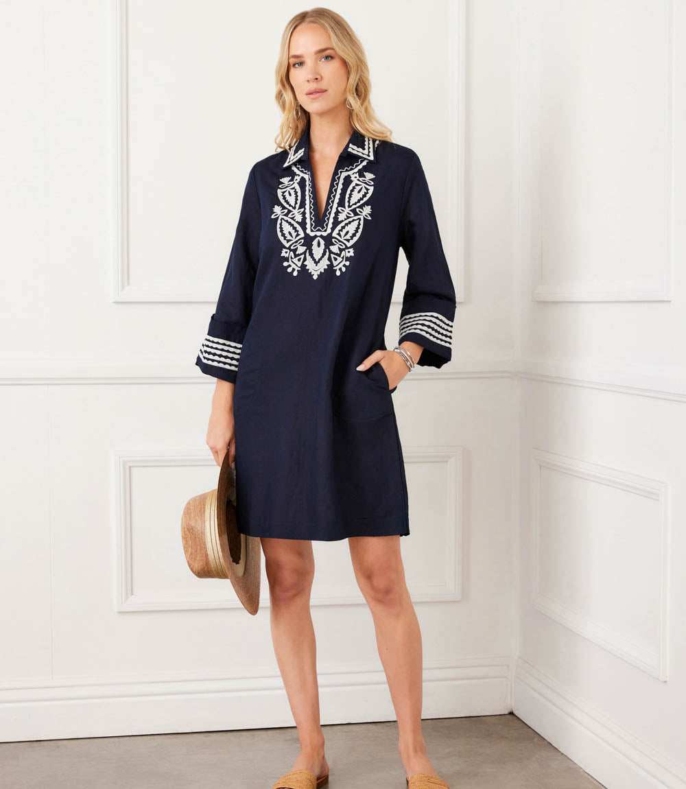 karen kane embroidered dress Karen Kane Women's Flare Sleeve Embroidered Dress, Large, Cotton