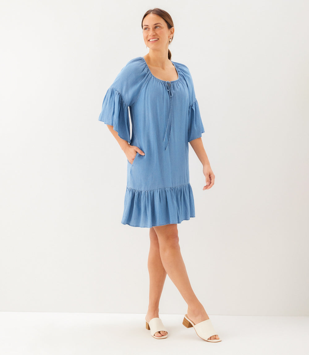 Petite Size Ruffle Hem Dress