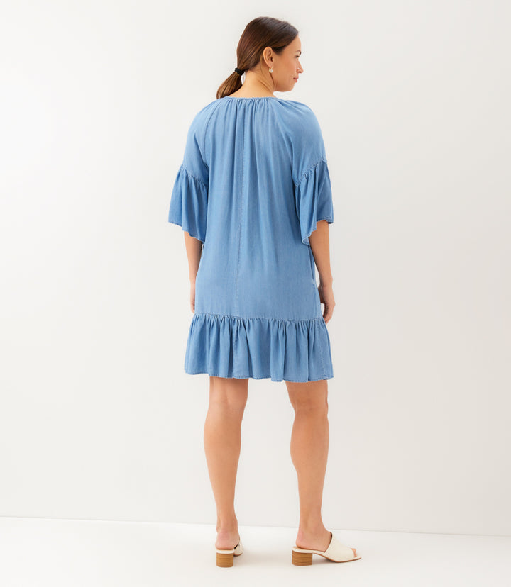 Petite Size Ruffle Hem Dress