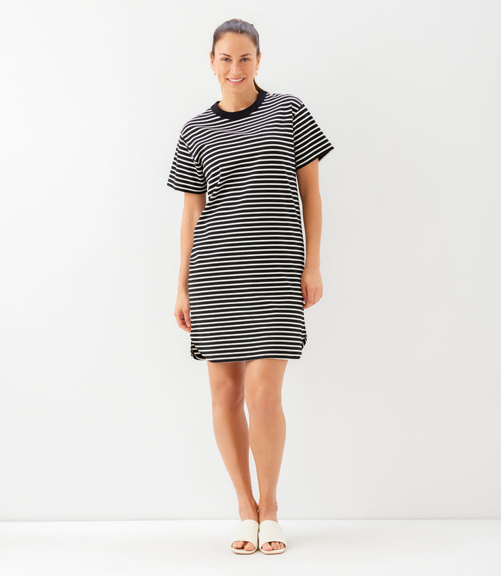 Stripe Short Sleeve Dress