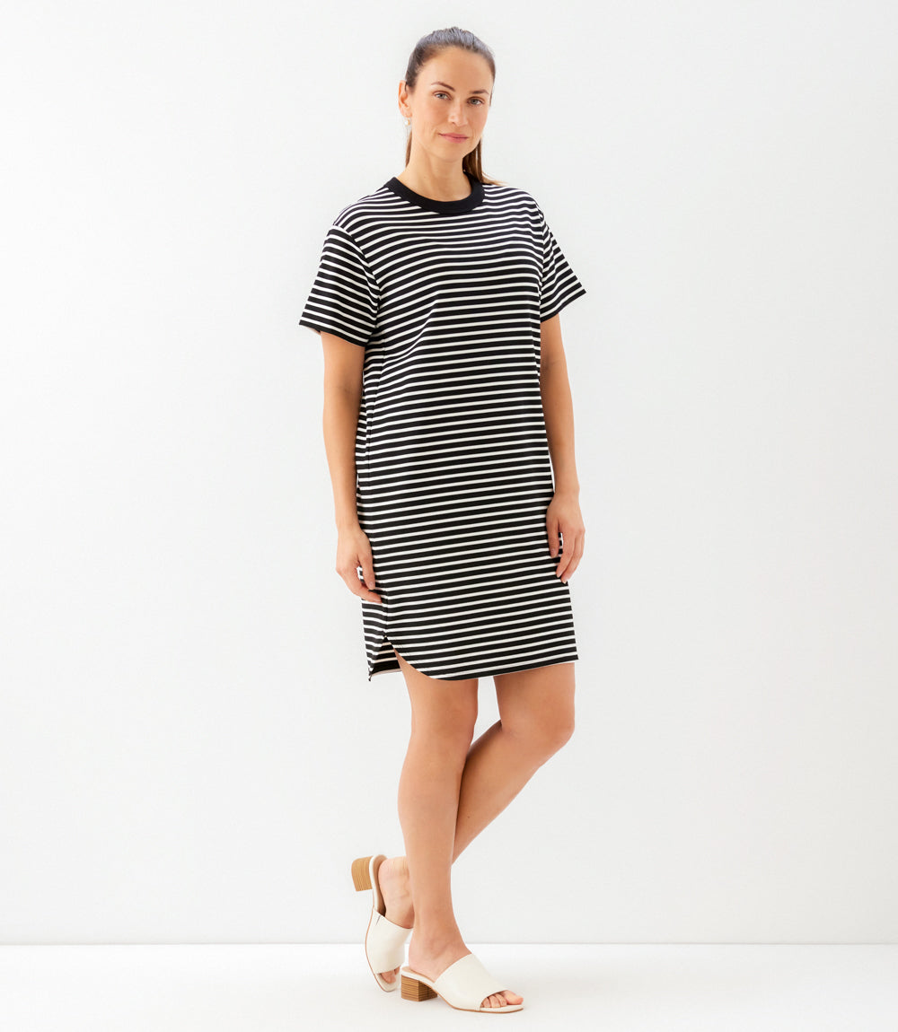 Stripe Short Sleeve Dress