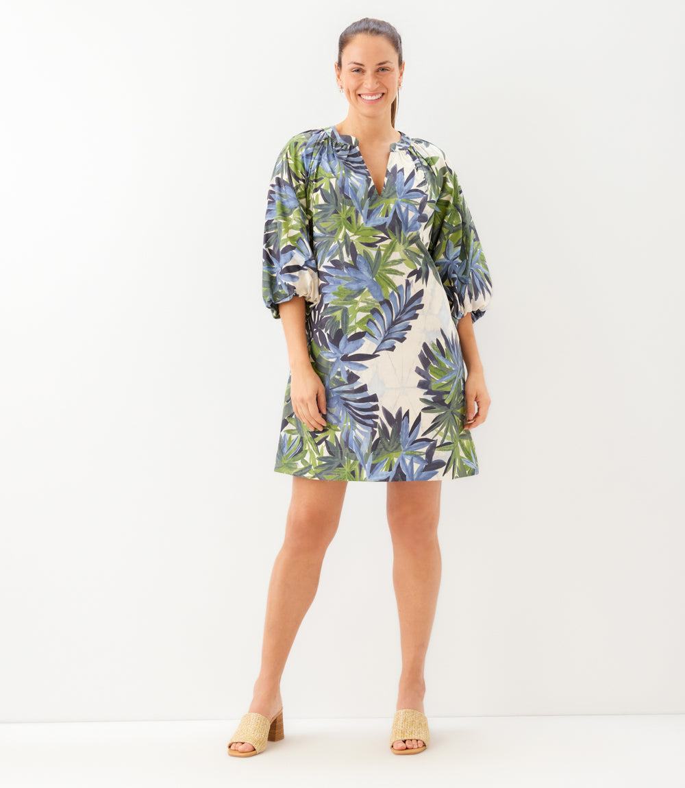 Karen Kane Women's Puff Sleeve Peasant Dress, XS, Cotton
