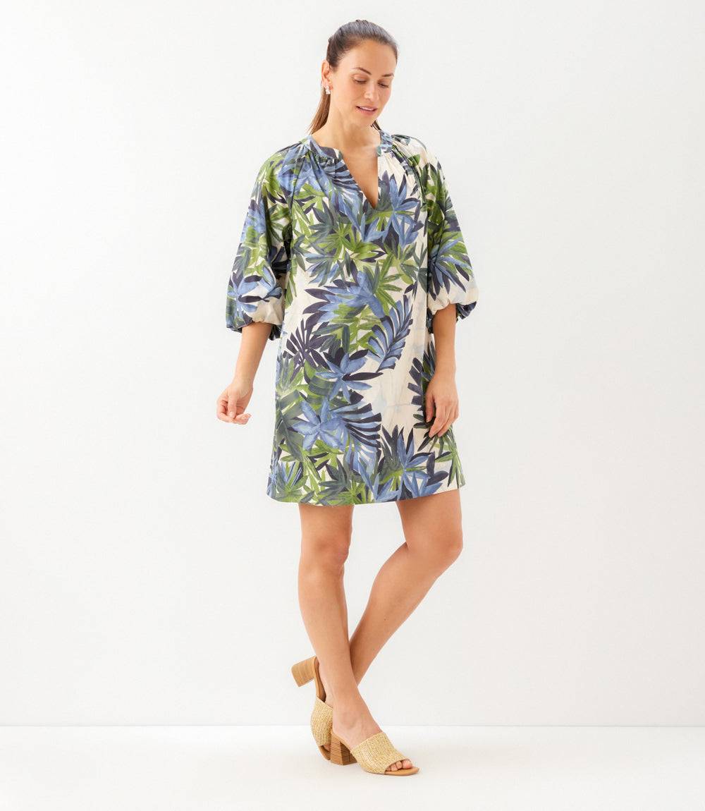 Karen Kane Women's Puff Sleeve Peasant Dress, XS, Cotton