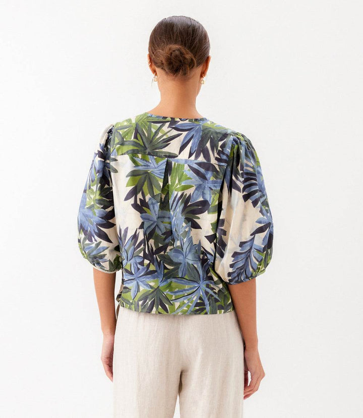 Puff Sleeve Button Front Shirt