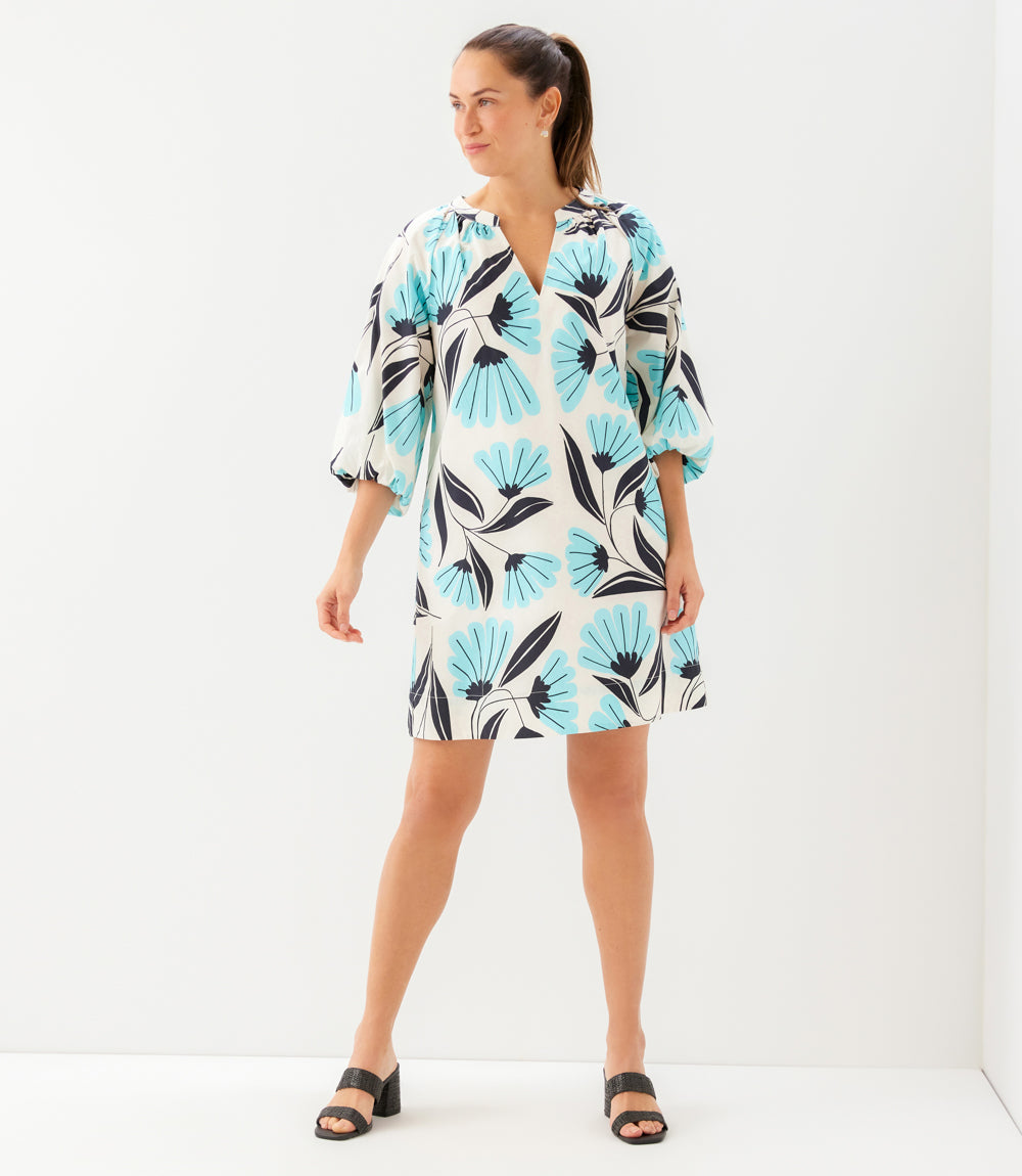 Puff Sleeve Peasant Dress