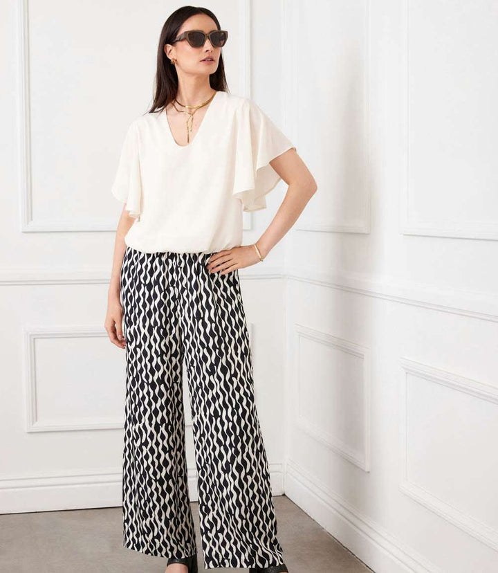 Satin Wide-Leg Pants
