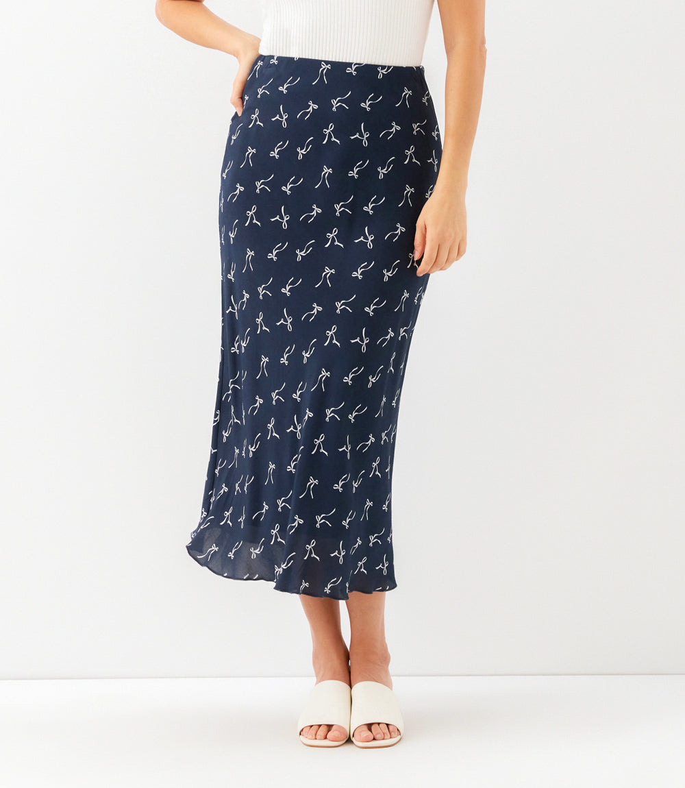 Bias Cut Midi Skirt