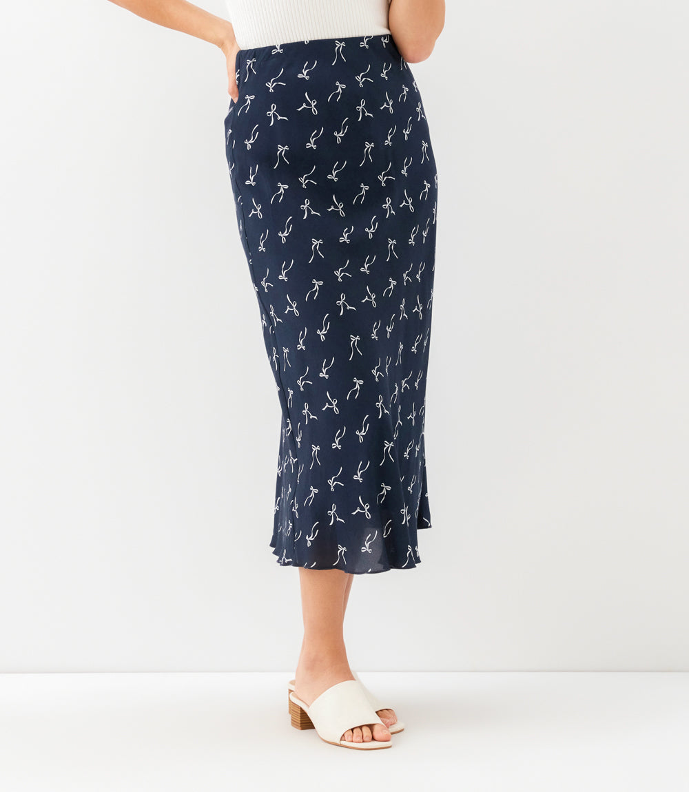 Bias Cut Midi Skirt