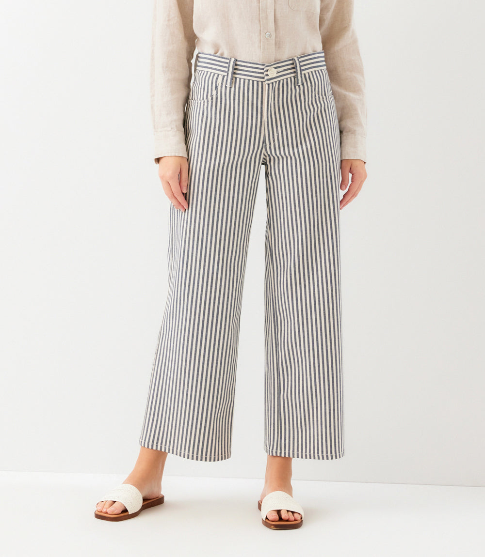 Stripe Cropped Jeans