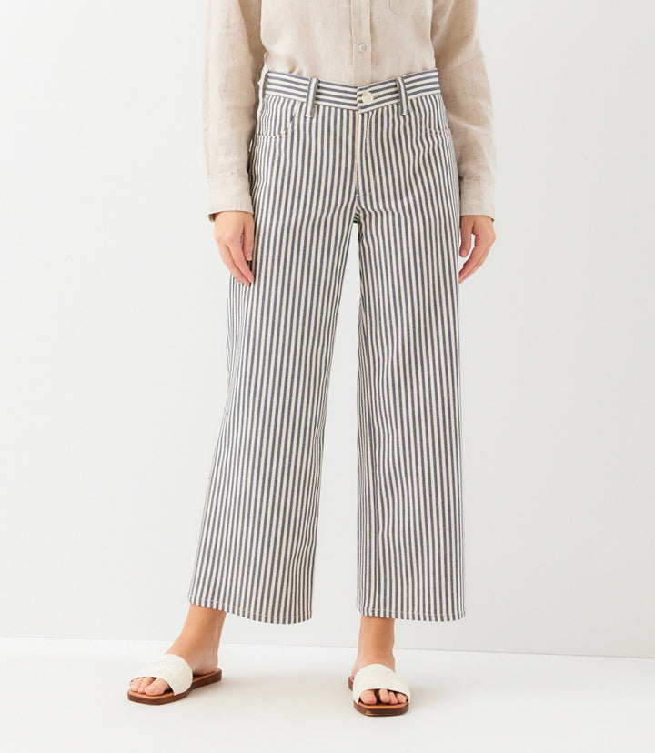 Stripe Cropped Jeans