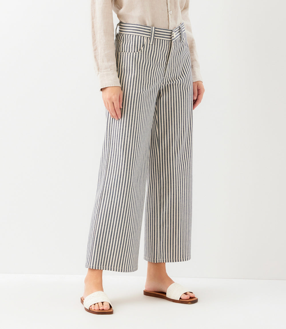 Stripe Cropped Jeans