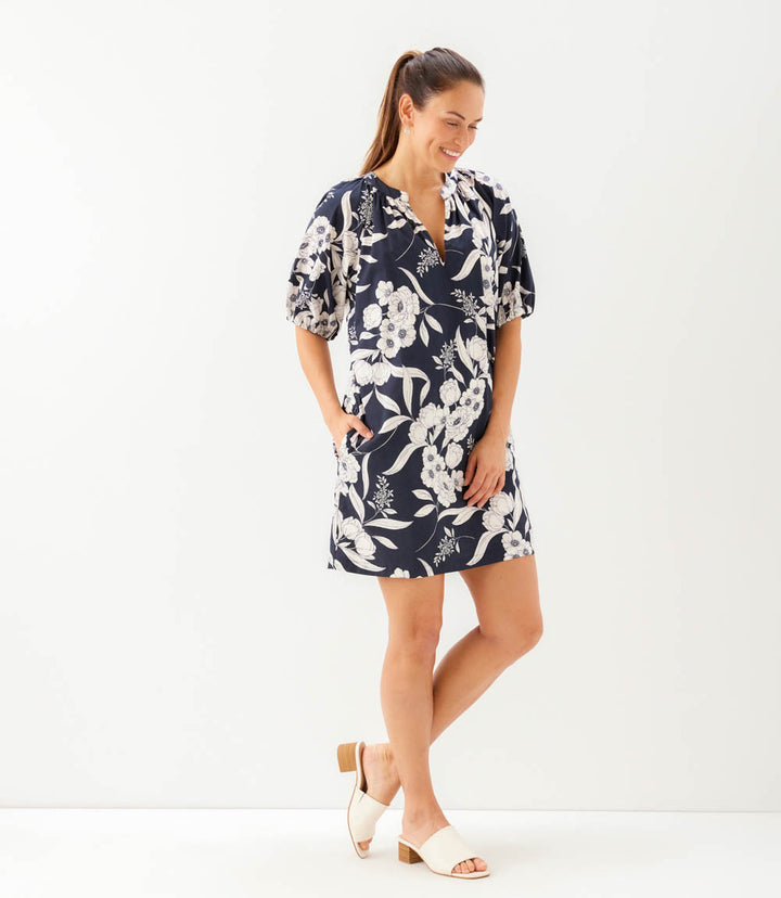 Puff Sleeve Peasant Dress