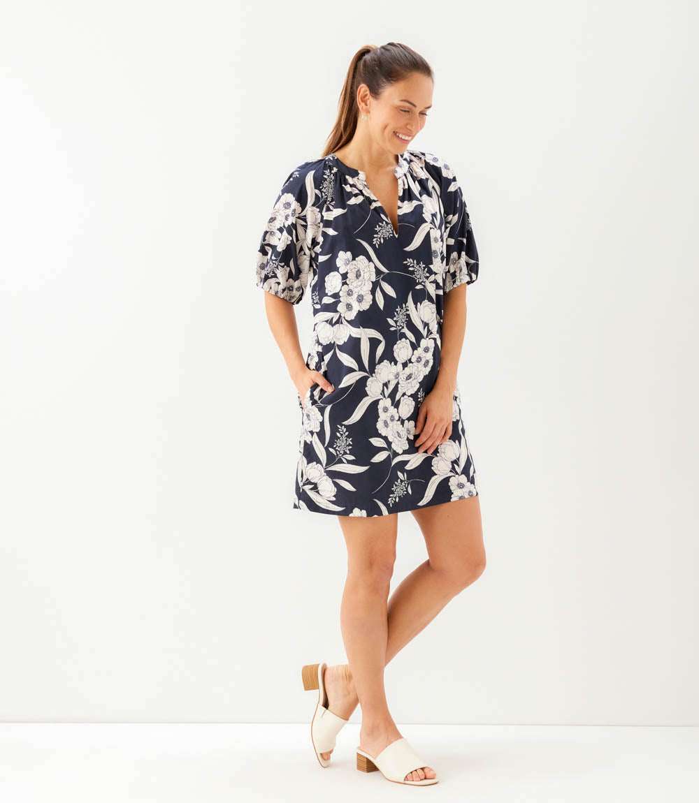 short sleeve peasant dress Karen Kane Women's Puff Sleeve Peasant Dress, Extra Large, XL, Floral Print, 100% Cotton