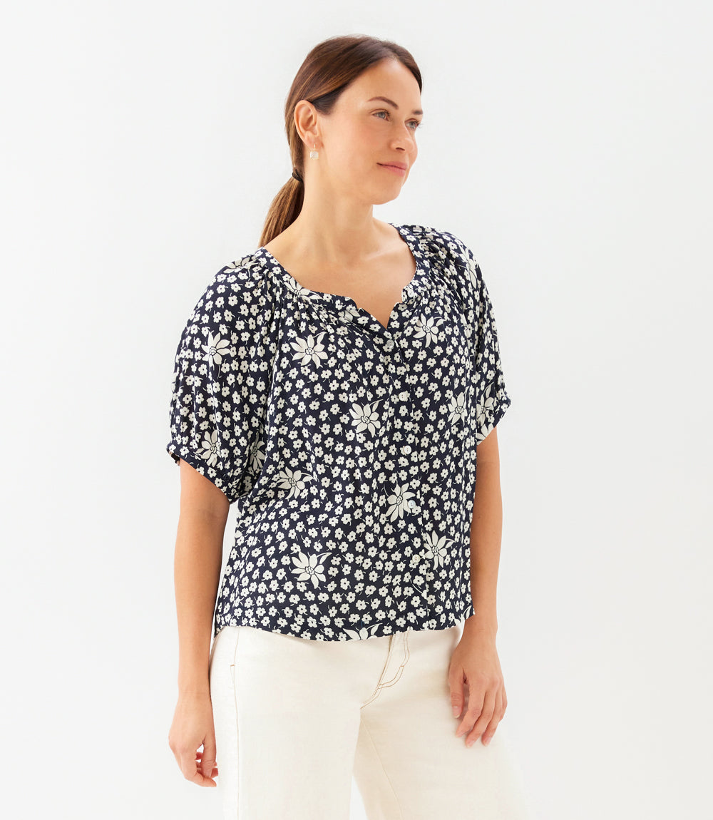 Puff Sleeve Peasant Top