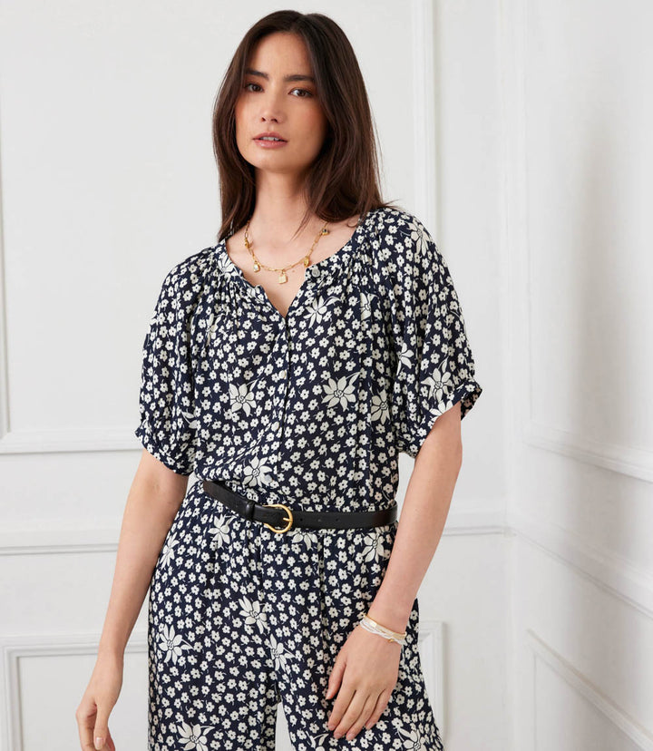 Puff Sleeve Peasant Top