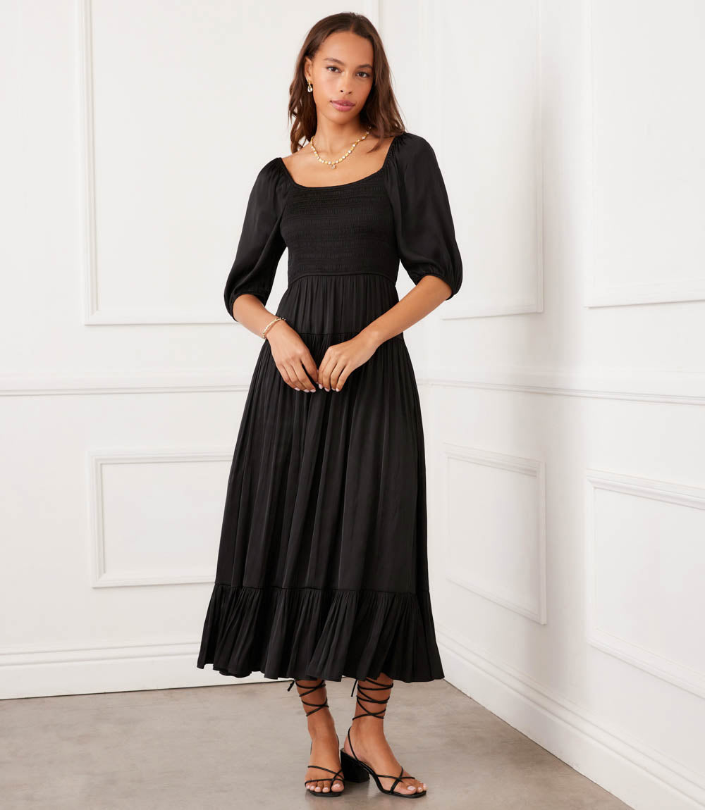 blouson sleeve midi dress Stine Goya Blouson Sleeve Midi Dress Wallpaper Stripes