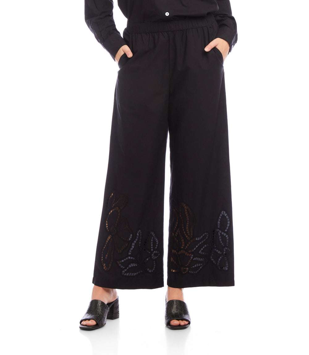 Cutout Embroidery Pants