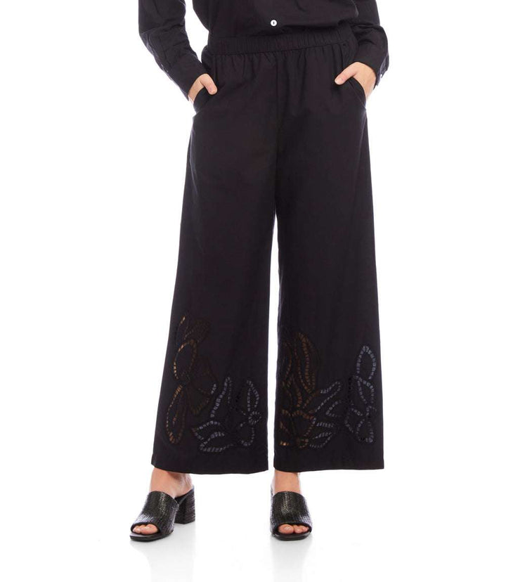 Cutout Embroidery Pants