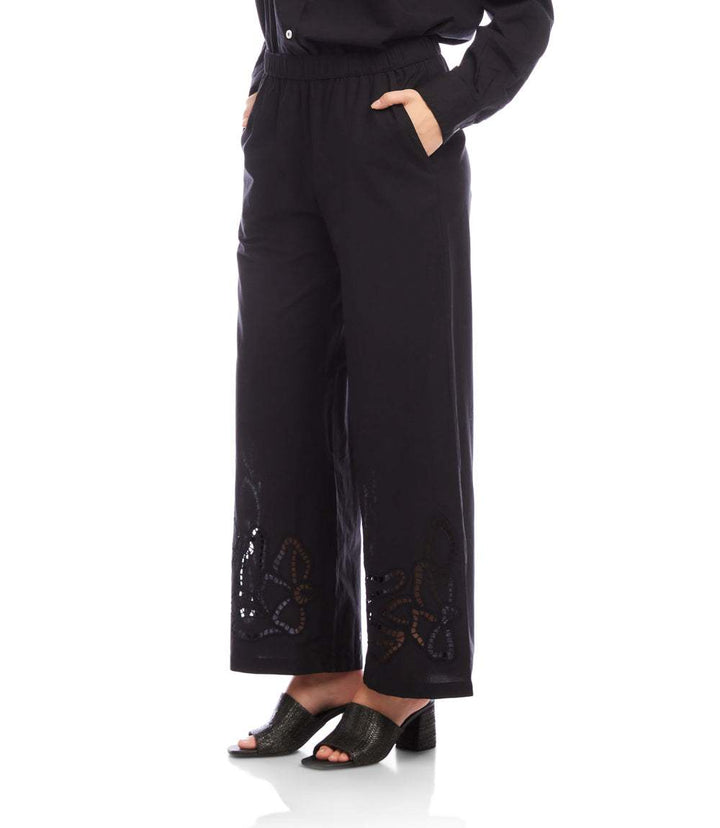 Cutout Embroidery Pants