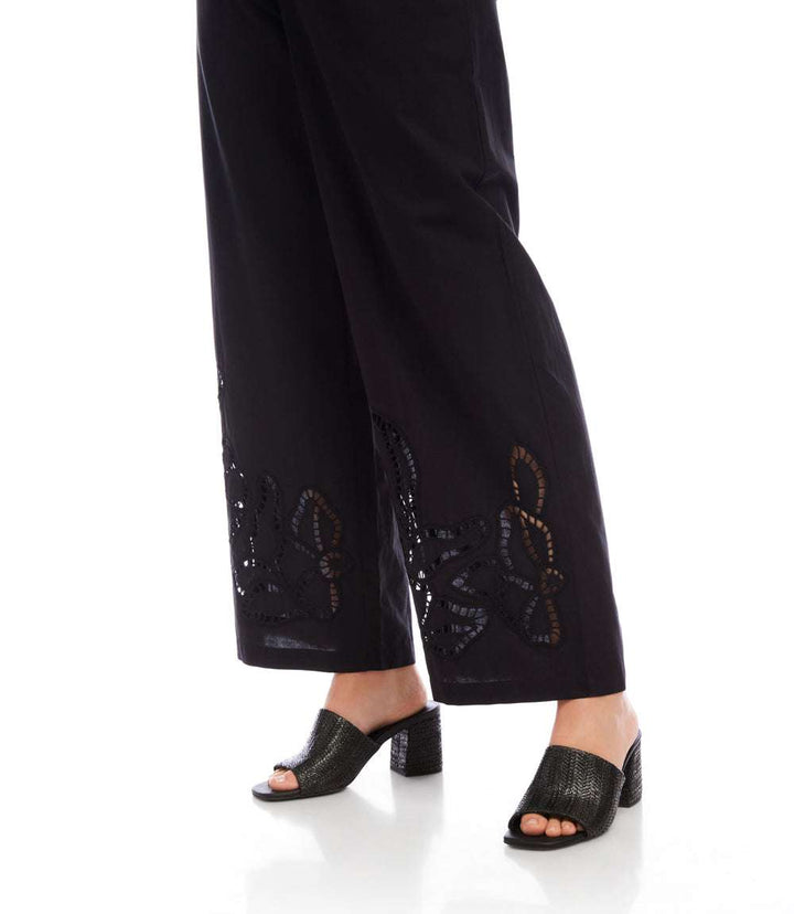 Cutout Embroidery Pants