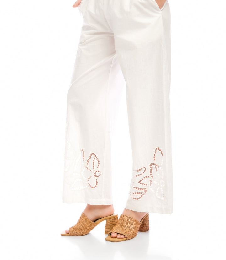 Cutout Embroidery Pants