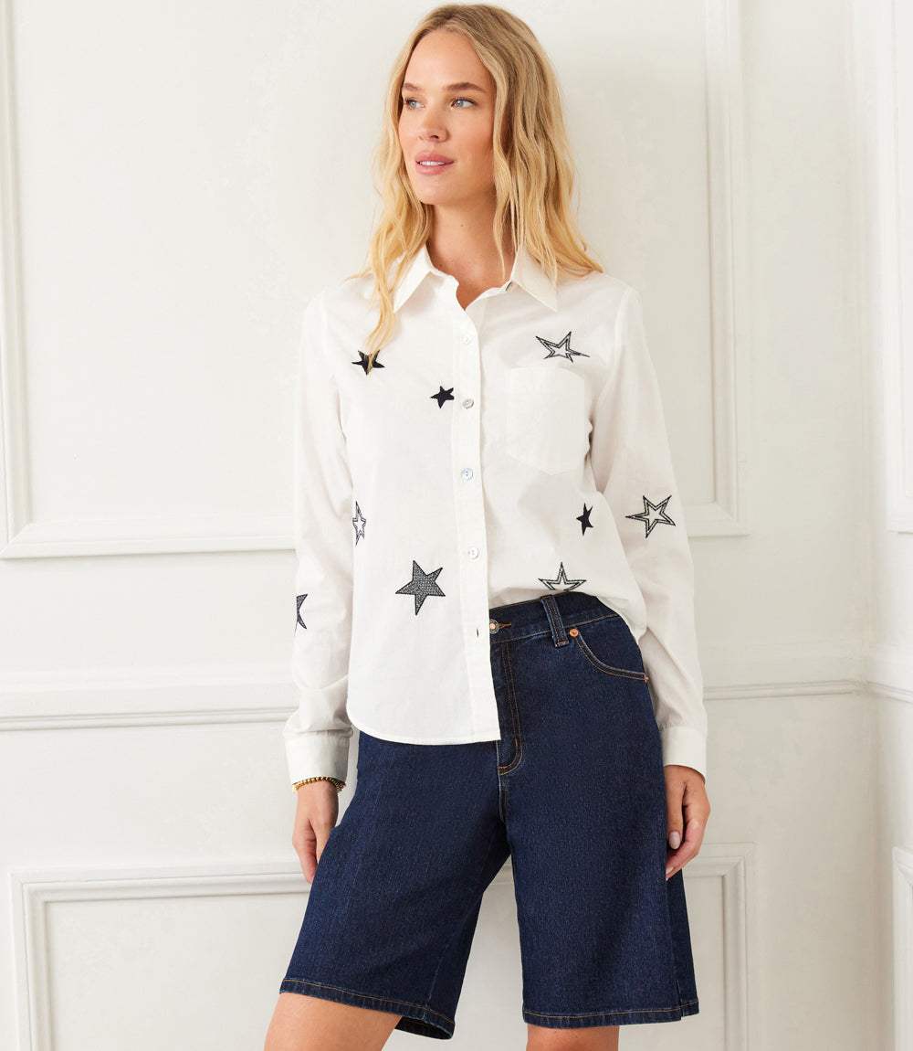 Long Sleeve Embroidered Star Shirt