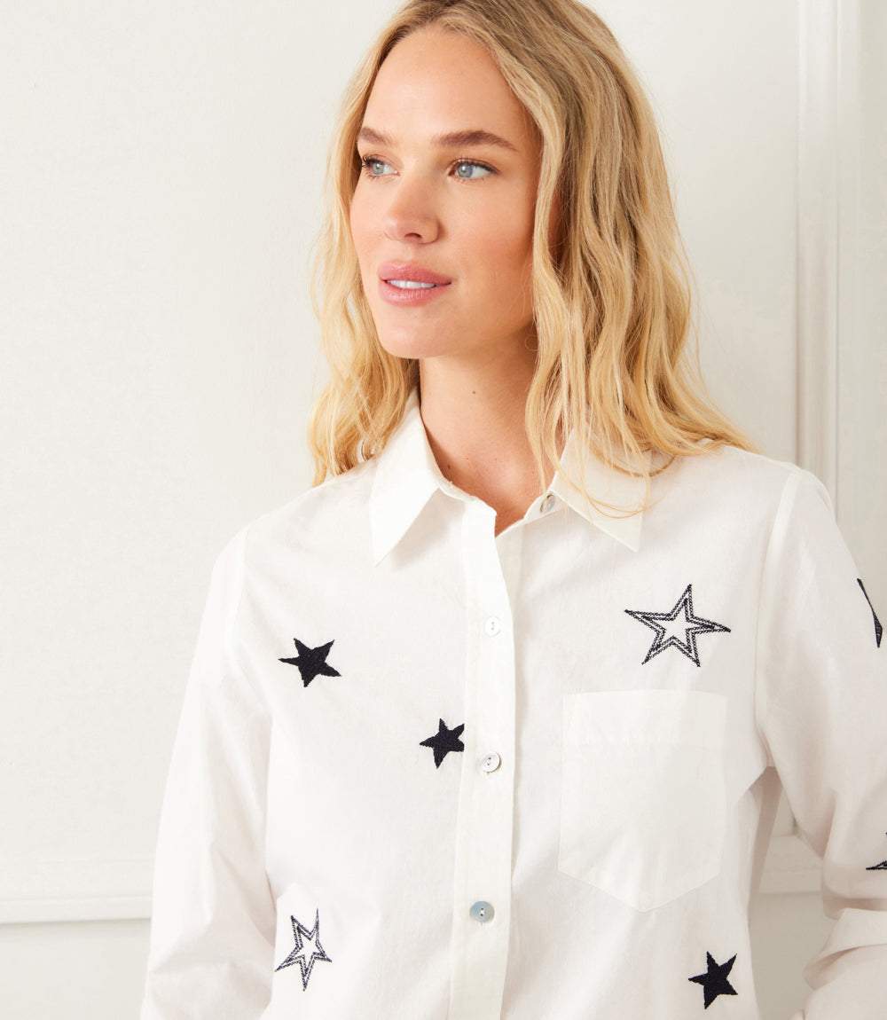 Long Sleeve Embroidered Star Shirt