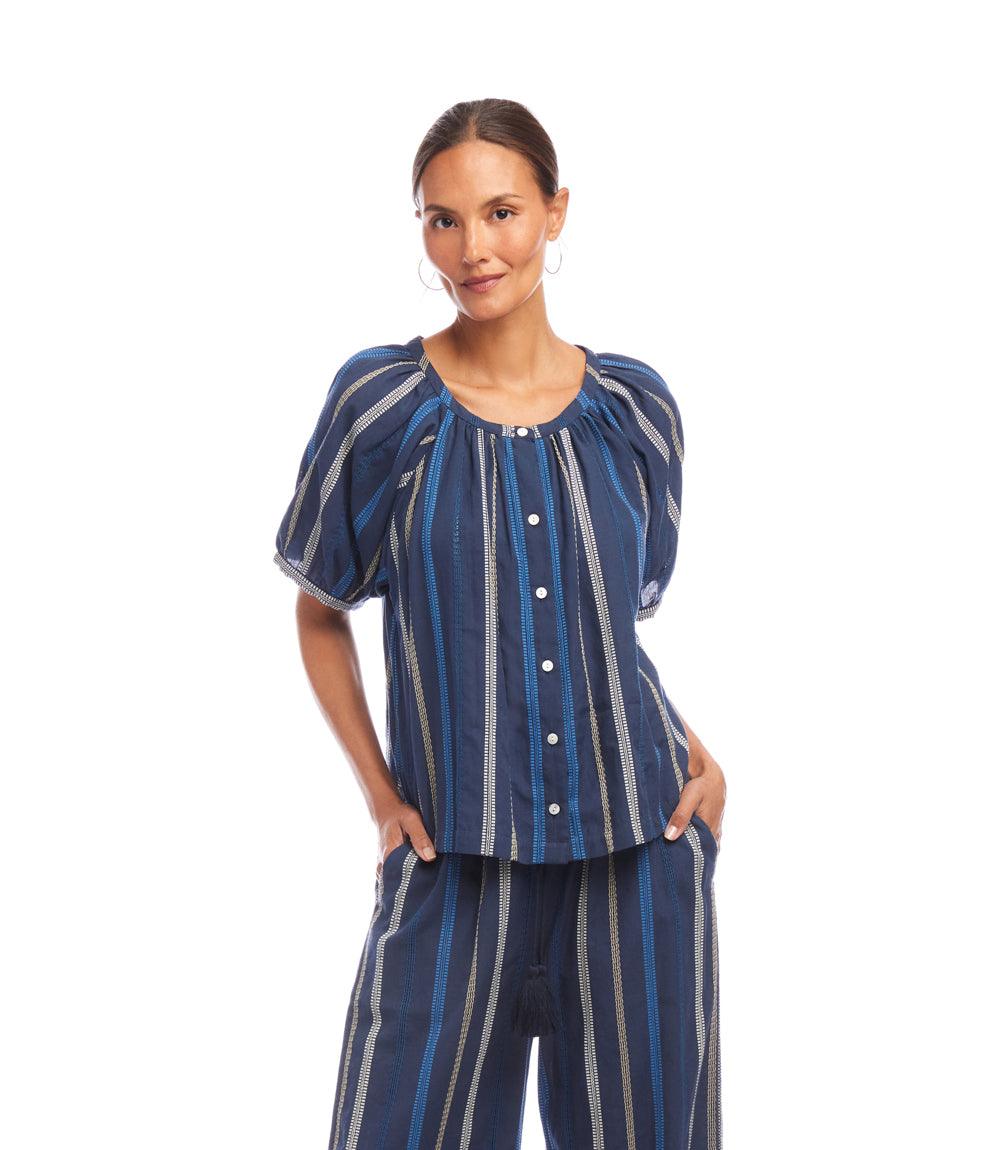 Embroidered Short Sleeve Top