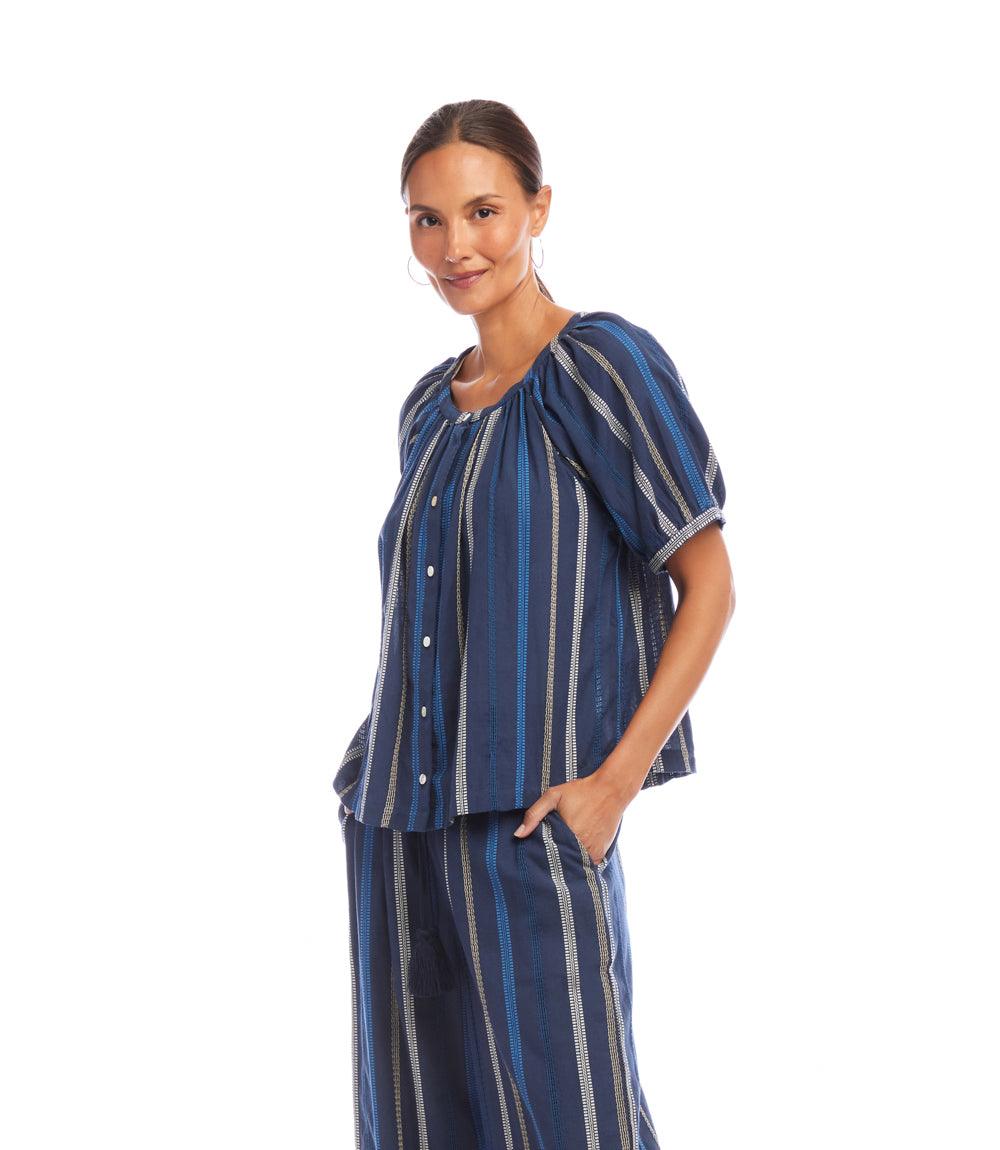 Embroidered Short Sleeve Top