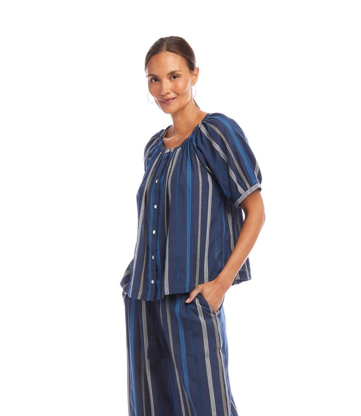 Embroidered Short Sleeve Top