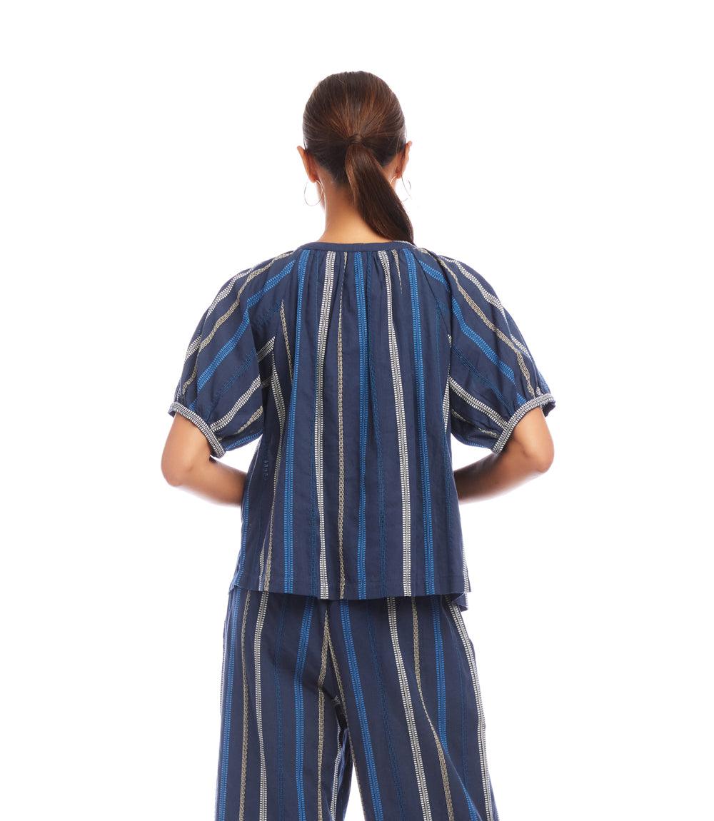 Embroidered Short Sleeve Top